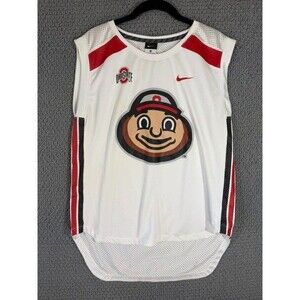 Ohio State Buckeyes Nike Jersey White Red Brutus 0 Football Basketball Men's M